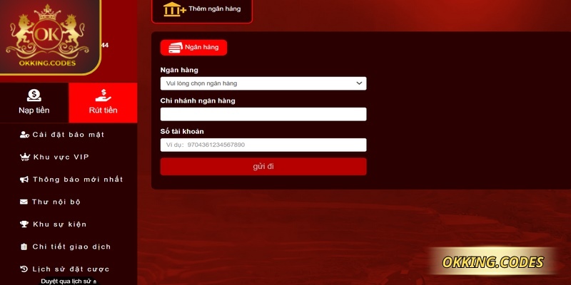 Quy trình rút tiền được tối ưu hóa để bet thủ dễ thực hiện